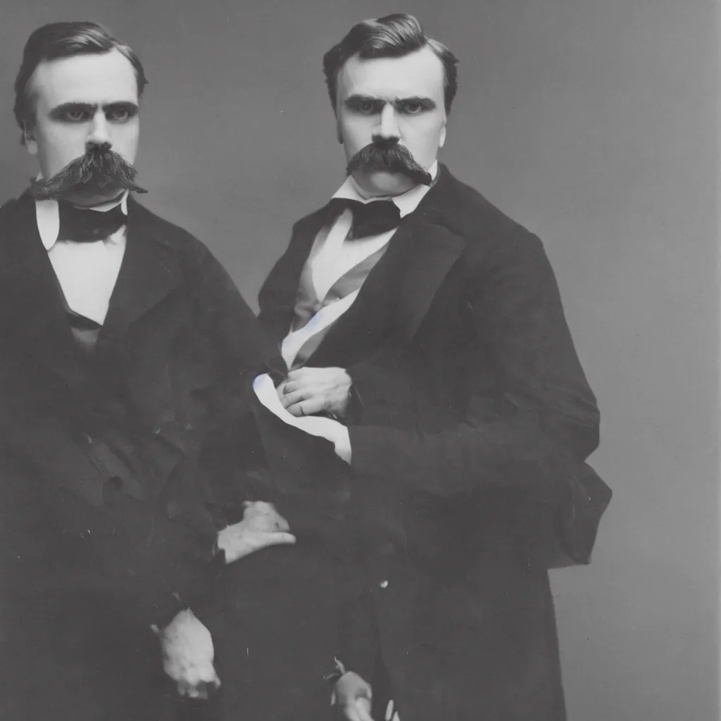 Prompt: real portrait photograph of friedrich nietzche, studio photography for linkedin profile