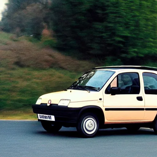 Prompt: photo of a fiat panda from the nineties