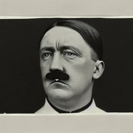 Prompt: adolf hitler with his mouth glued with tape, photo by gustave baumann