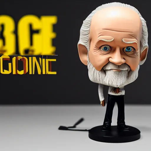 Image similar to george carlin bobble head figurine on a nice expensive desk