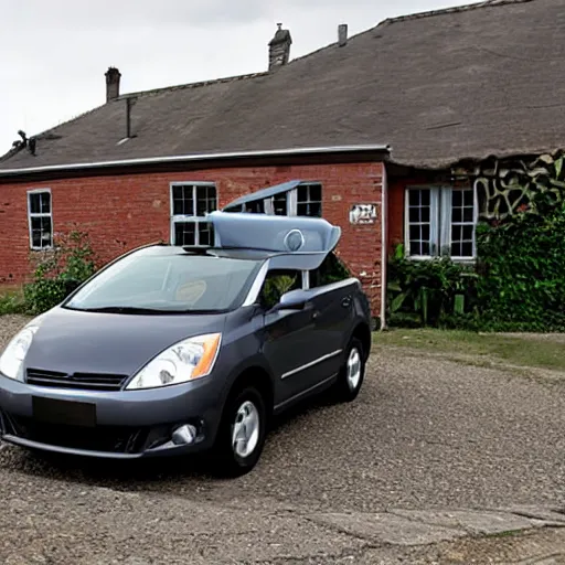 Prompt: a car with a chimney on it