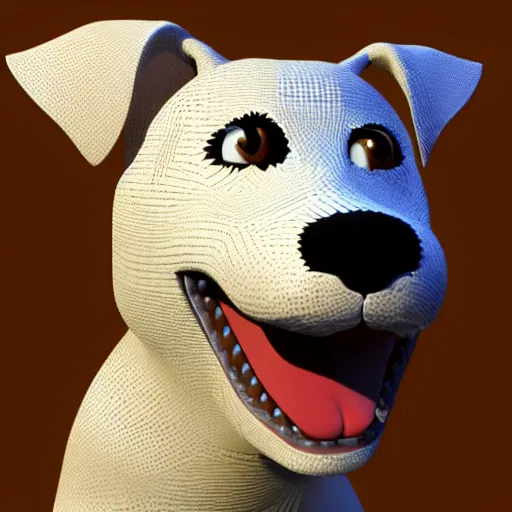 Prompt: portrait of a smiling dog render 3 d