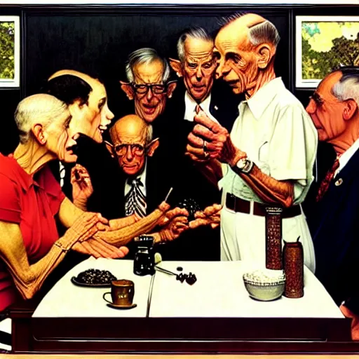 Prompt: ethos of ego, mythos of id. by norman rockwell, hyperrealistic photorealism acrylic on canvas, resembling a high - resolution photograph