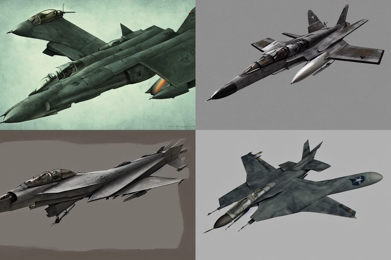 Prompt: vintage fighter jet plane by jama jurabaev, tomcat raptor hornet falcon, style of shoji kawamori, style of john kenn mortensen