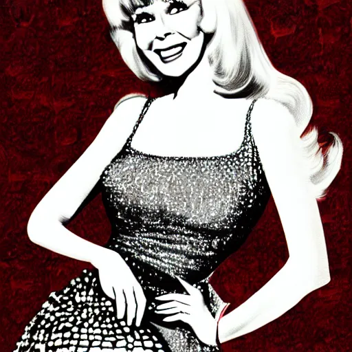 Image similar to beautiful digital illustration of barbara eden I Dream of Jeannie and bottle artist