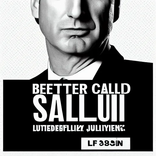 Image similar to better call saul logo, text, advertisement, lawyer