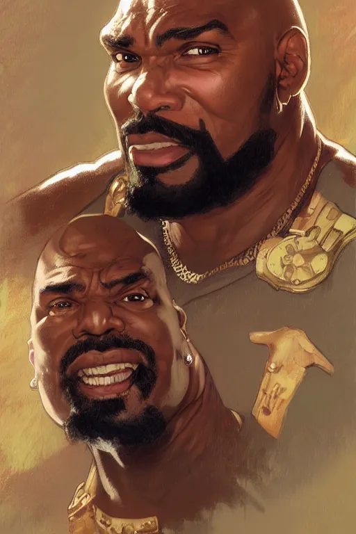 Image similar to Mister T portrait by Stanley Artgerm Lau, greg rutkowski, thomas kindkade, alphonse mucha, loish, norman Rockwell