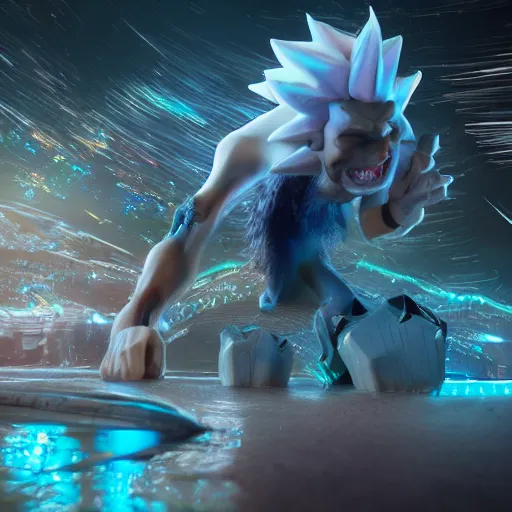 Prompt: full body pose, hyperrealistic photograph of a rick sanchez, dim volumetric lighting, 8 k, octane beautifully detailed render, extremely hyper detailed, intricate, epic composition, cinematic lighting, masterpiece, trending on artstation, very very detailed, stunning, hdr, smooth, sharp focus, high resolution, award, winning photo, dslr, 5 0 mm