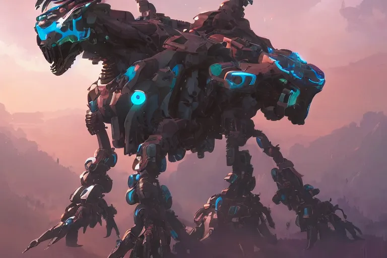 Image similar to watcher machine mecha animal beast robot of horizon forbidden west horizon zero dawn bioluminiscence, behance hd by jesper ejsing, by rhads, makoto shinkai and lois van baarle, ilya kuvshinov, rossdraws global illumination