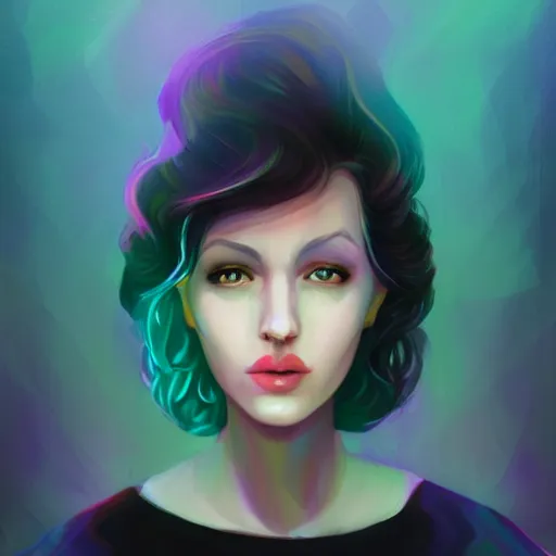 Image similar to portrait of a woman inspired by lois van baarle, iridescent, holographic