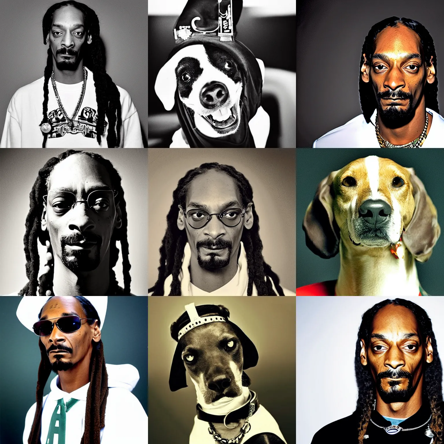Prompt: a 90\'s photograph of snoop dog looking at the camera while looking unimpressed