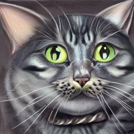 Image similar to ultra realistic painting of a lovecraftian horror cat