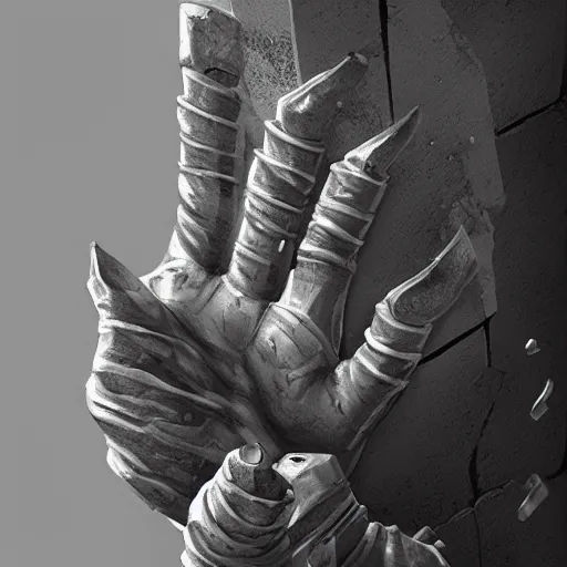 Image similar to a hand breaks a wall, and money comes out of the wall, ultra realistic, ultra detailed, concept art, trending on artstation