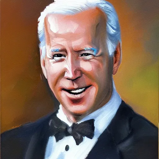 Image similar to impressionist oil painting of a ghost looking like joe biden