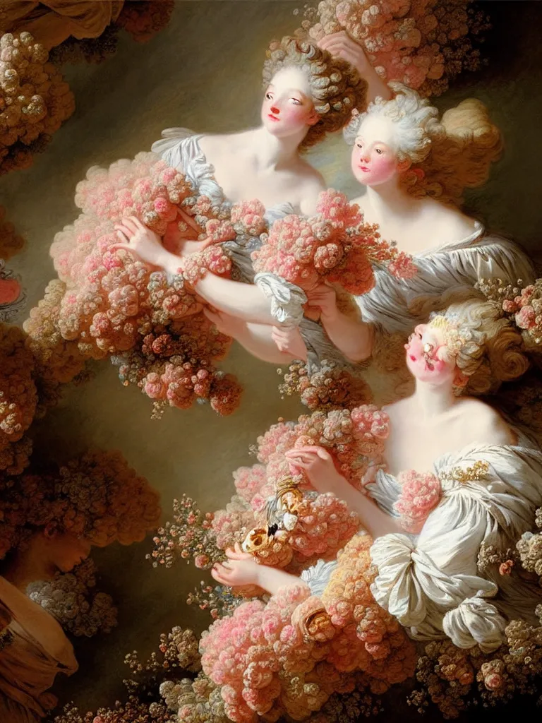 Image similar to fragrance advertising campaign by jean honore fragonard, highly detailed, intricate