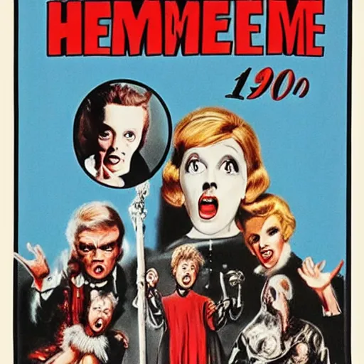 Prompt: Home Alone, hammer horror 1960s poster