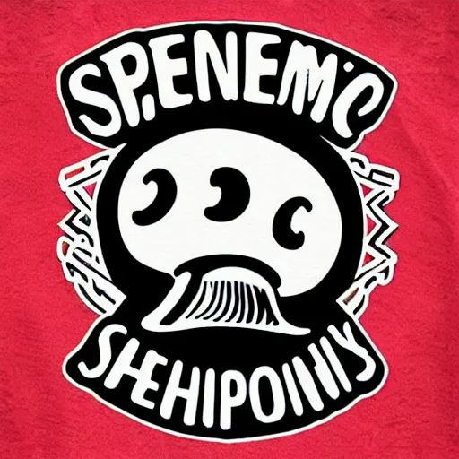 Image similar to spencers shroomery logo. mushroom theme, futuristic style, by aaron draplin