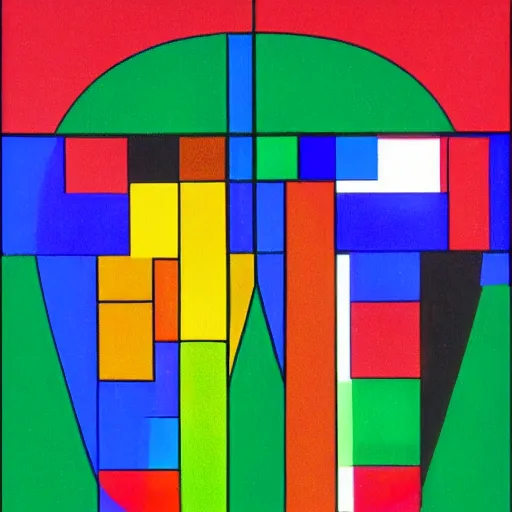Image similar to an expressive abstract portrait of mario and luigi in the style of johannes itten