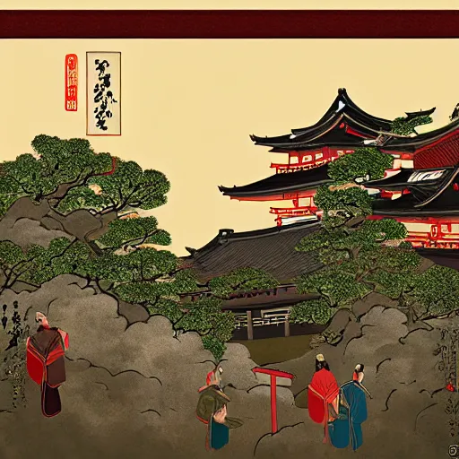 Image similar to among us in feudal japan samuri digital art