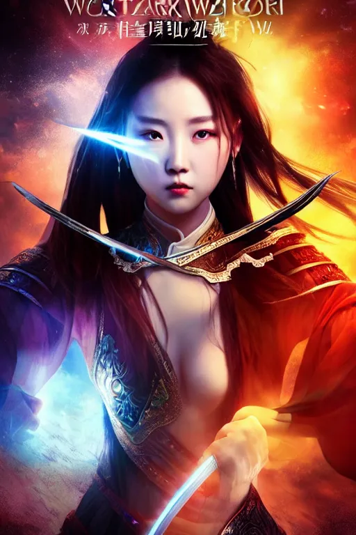 Prompt: beautiful cinematic fantasy poster, wuxia sword dance heroine, beautiful glowing galaxy eyes, hybrid from Dynasty Warriror and art direction by tian zi and WLOP and Darius Zawadzki cinematic quality character render; low angle; ultra high quality model; production quality cinema model;