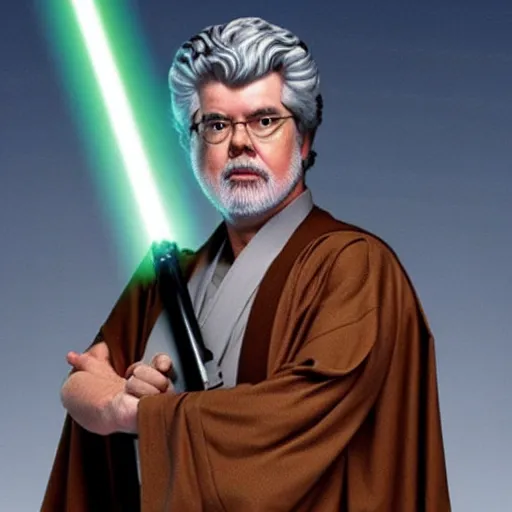 Image similar to George Lucas as a Jedi