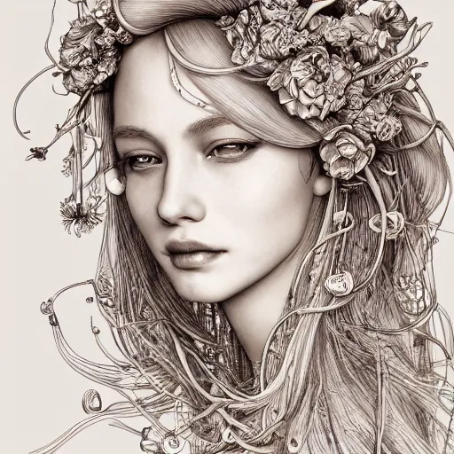 Prompt: the portrait of an incredibly beautiful, graceful, elegant, and sophisticated young blonde woman made of garlic bulbs, an ultrafine detailed illustration by james jean, intricate linework, bright colors, final fantasy, behance contest winner, vanitas, angular, altermodern, unreal engine 5 highly rendered, global illumination, radiant light, detailed and intricate environment