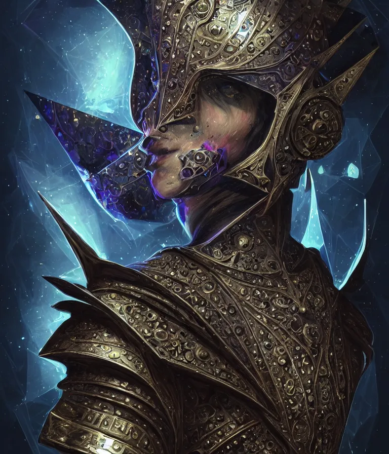 Image similar to front!!! shot of a court jester!!! character, mesmerizing fractal hypercubes, obsidian, dark holography!!!, future, metallic galactic, crystalline edges, polygonal, elegant, highly detailed, centered, (((artstation, concept art, jagged, sharp focus, artgerm, Tomasz Alen Kopera, Peter Mohrbacher, donato giancola, Joseph Christian Leyendecker, WLOP, Boris Vallejo))), ((raytracing)), mugshot!!!!!, ugly!!!!!!, octane render, nvidia raytracing demo, octane render, nvidia raytracing demo, octane render, nvidia raytracing demo, 8K