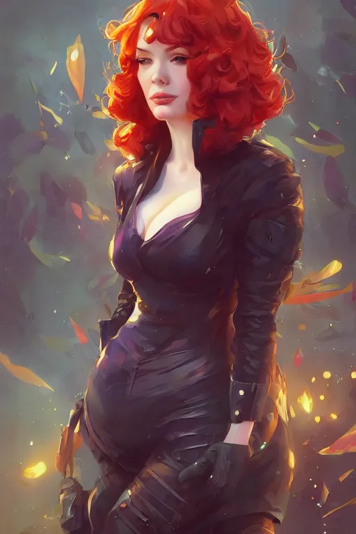 Prompt: christina hendricks by artgerm, tooth wu, dan mumford, beeple, wlop, rossdraws, james jean, marc simonetti, artstation giuseppe dangelico pino and michael garmash and rob rey and greg manchess and huang guangjian and makoto shinkai