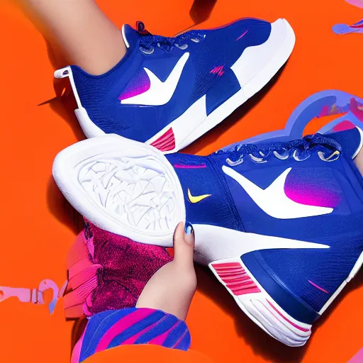 Image similar to a photo of a sailor moon nike shoes, nike photoshoot, 4 k