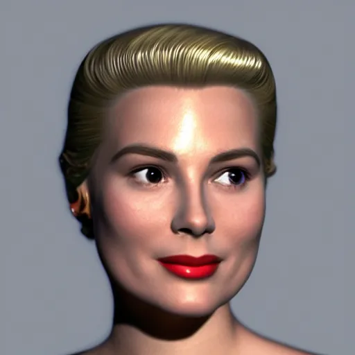 Image similar to 3 d render of grace kelly