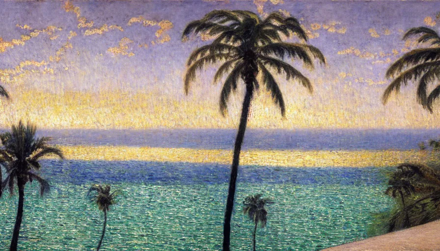 Image similar to a ultradetailed beautiful painting of the thunderstorm sky of the rio de janeiro palace balustrade designed by jules bastien - lepage, tarsila do amaral, frank weston and gustave baumann, beach, trending on artstation, mediterranean, palm trees, sharp focus, colorful refracted sparkles and lines, soft light, 8 k 4 k