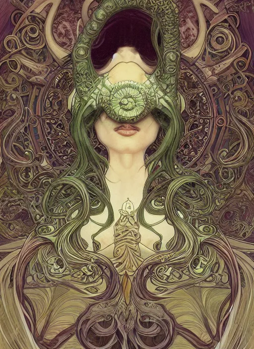 Prompt: Cthulhu, fantasy, intricate, elegant, highly detailed, digital painting, 4k, HDR, concept art, smooth, sharp focus, illustration, art by alphonse mucha,artgerm, H R Giger