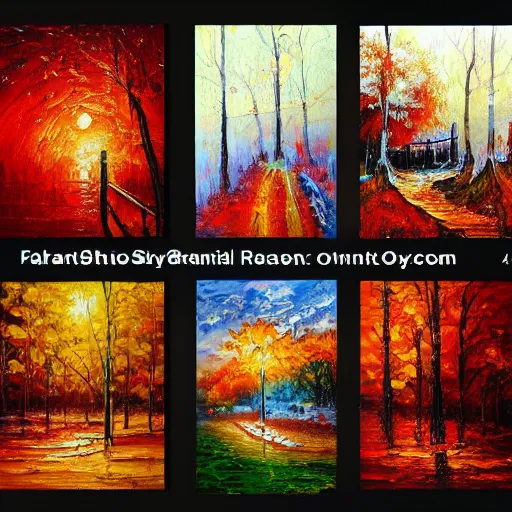 Image similar to painting depicting all four season in one paintng, concept art, artstation, detailed, impressionism, oil on canvas, knife painting, messy,