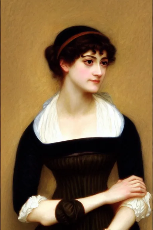 Image similar to jane austen, painting by rossetti bouguereau, detailed art, artstation