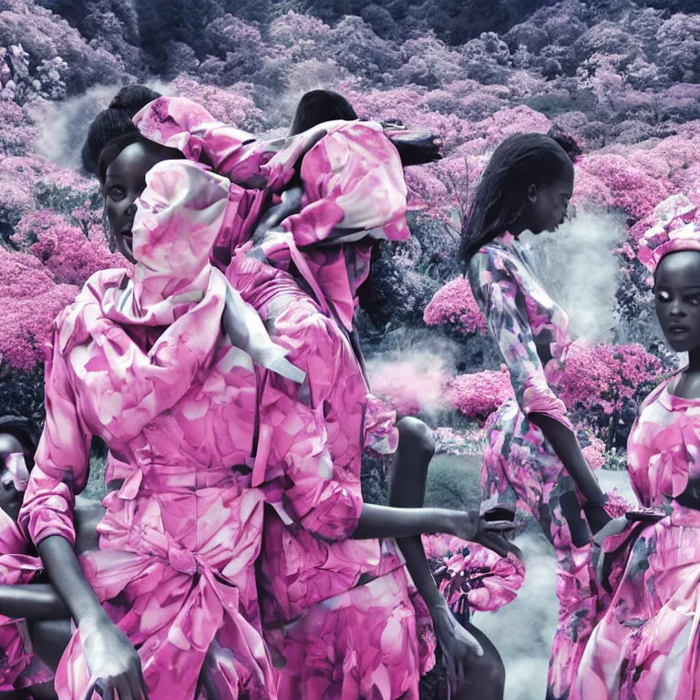 Image similar to fragrance advertising campaign by richard mosse