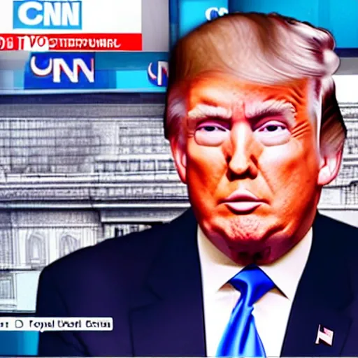 Image similar to donald trump as a news anchor on cnn