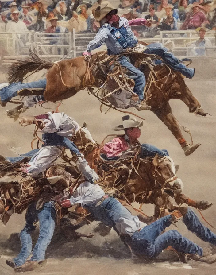 Image similar to painting of rodeo events