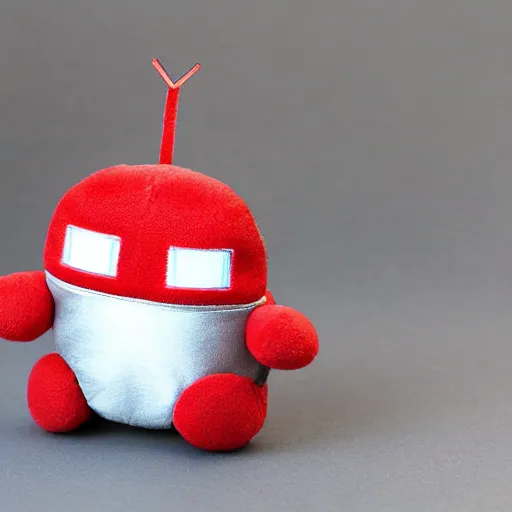 Image similar to tiny robot with a heart plushies