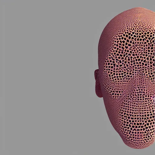 Prompt: A 3D human head render in a trypophobia style, 8k