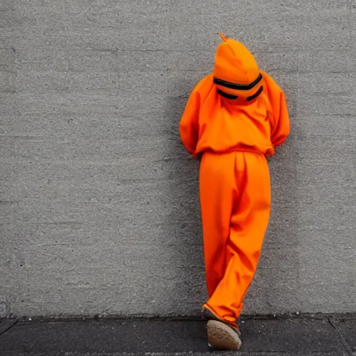 Image similar to inmate with orange suit and bee head