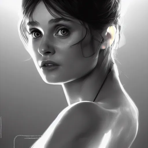 Prompt: holly golightly in printworks, anatomy, bathed in light, highly detailed, photorealistic, artstation, smooth, sharp focus, illustration, unreal engine 5, 8 k, art by artgerm and greg rutkowski and edgar maxence