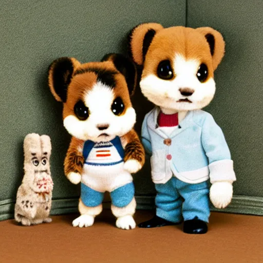 Prompt: the shining stanley kubrick calico critters