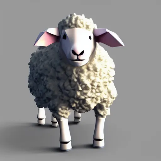Prompt: a low poly sheep