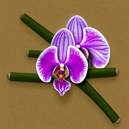 Image similar to orchid in amulet, highly detailed, photorealistic