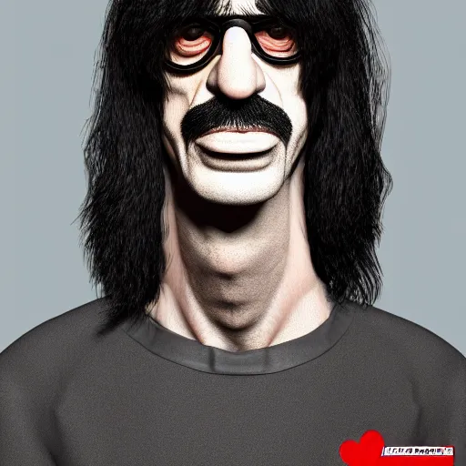 Prompt: The Lovechild of Joey Ramone and Frank Zappa, real life, hyperrealistic, ultra realistic, realistic, highly detailed, epic, HD quality, 8k resolution, body and headshot, front facing, front view, headshot and bodyshot, detailed face, very detailed face