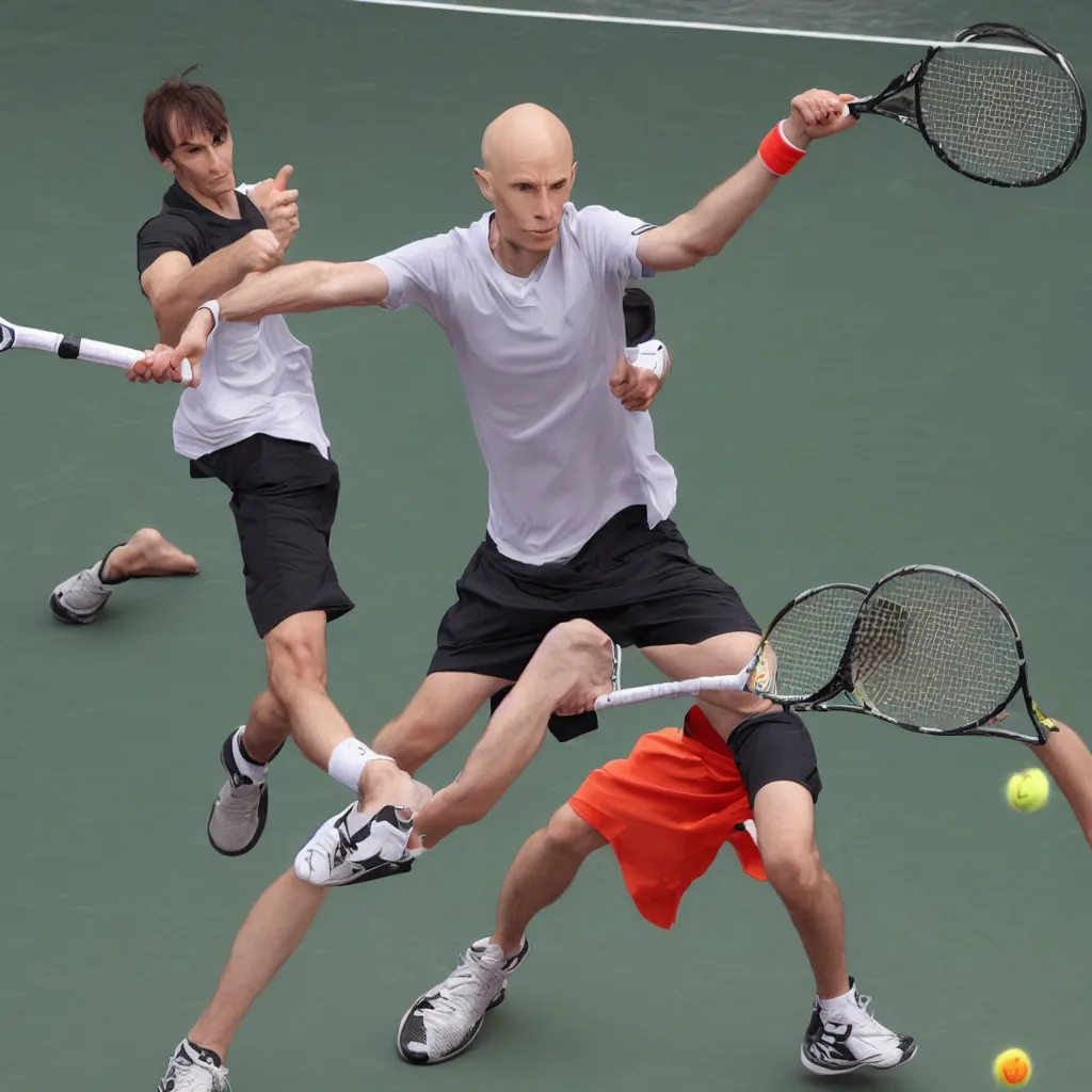 Image similar to nosferatu is playing tennis in roland garros