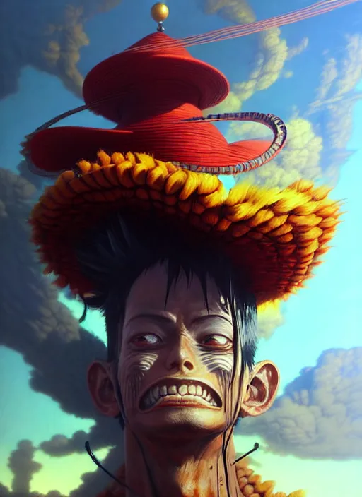 Prompt: a hyper - detailed 3 d render of luffy, surrealism!!!!! surreal concept art, lifelike, photorealistic, digital painting, aesthetic, smooth, sharp focus, artstation hd, by greg rutkowski, bruce pennington, valentina remenar and asher duran,