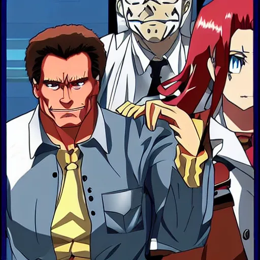 Prompt: schwarzenegger as a gacha anime character