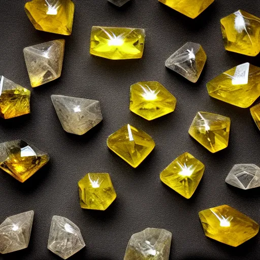 Prompt: yellow crystal gem, cave crystals, neutral background, video game