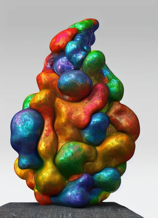 Image similar to 3D abstract resin miniature sculpture by Salvador Dali, psychedelic, abstractionism, realistic, 8K, Hyperrealism, Subsurface scattering, raytracing, Octane Render, Zbrush, simple background